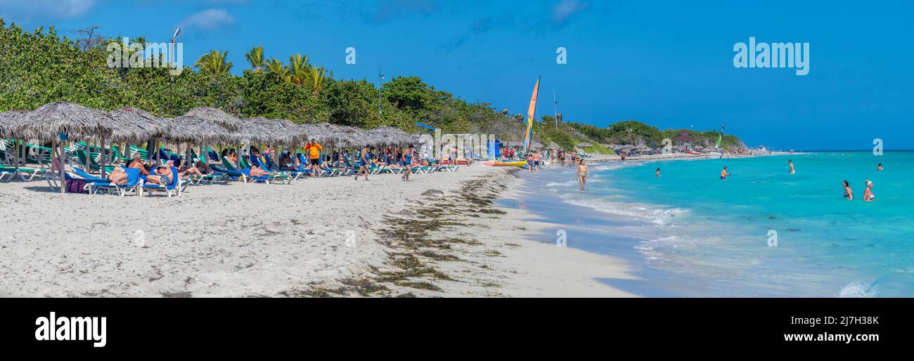 Panoramic view of Varadero beach in Cuba Stock Photo