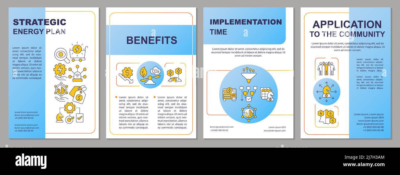 Successful energy plan blue brochure template Stock Vector Image & Art ...