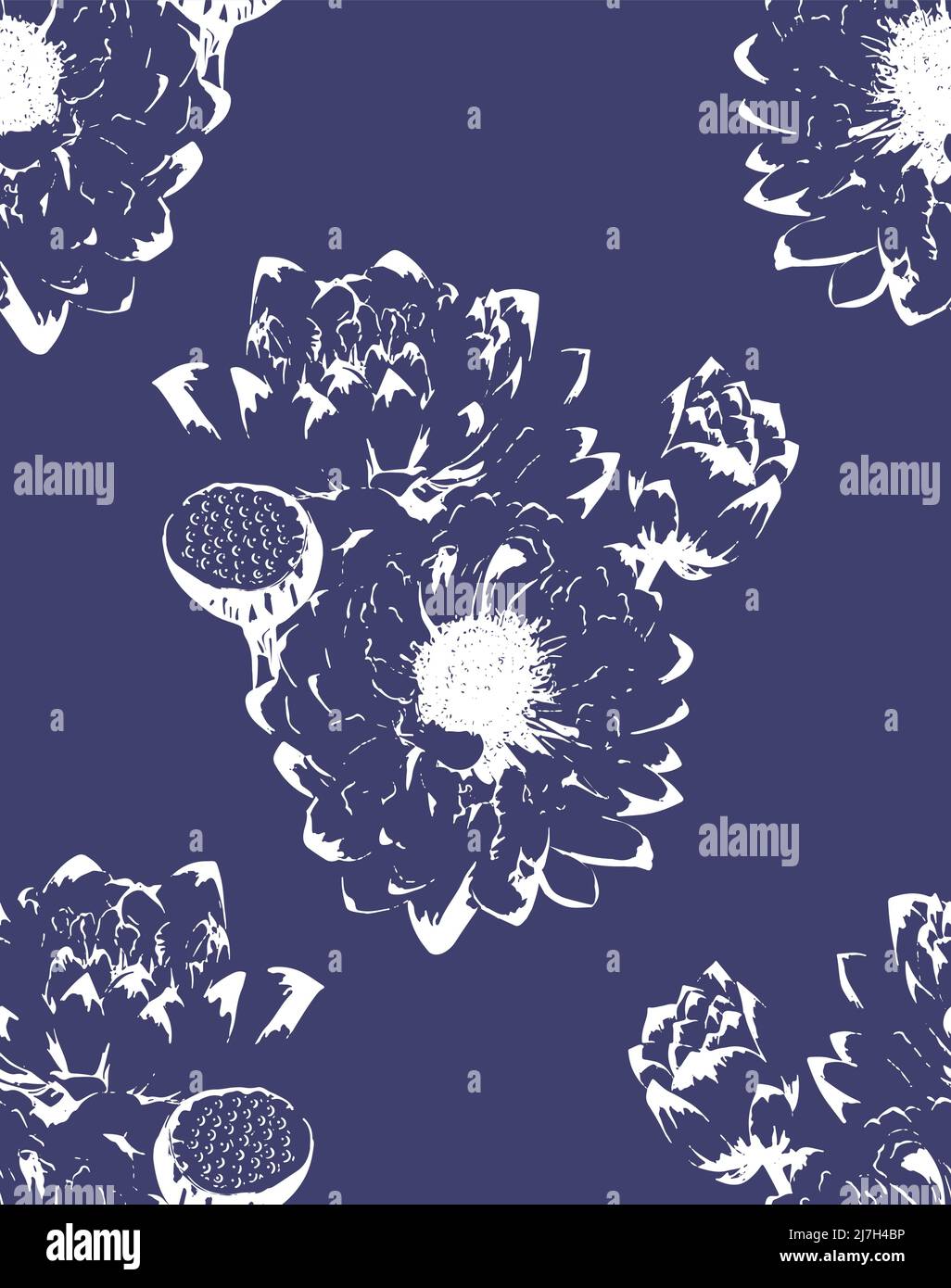 Vector floral illustration with lotus flowers Stock Vector Image & Art ...