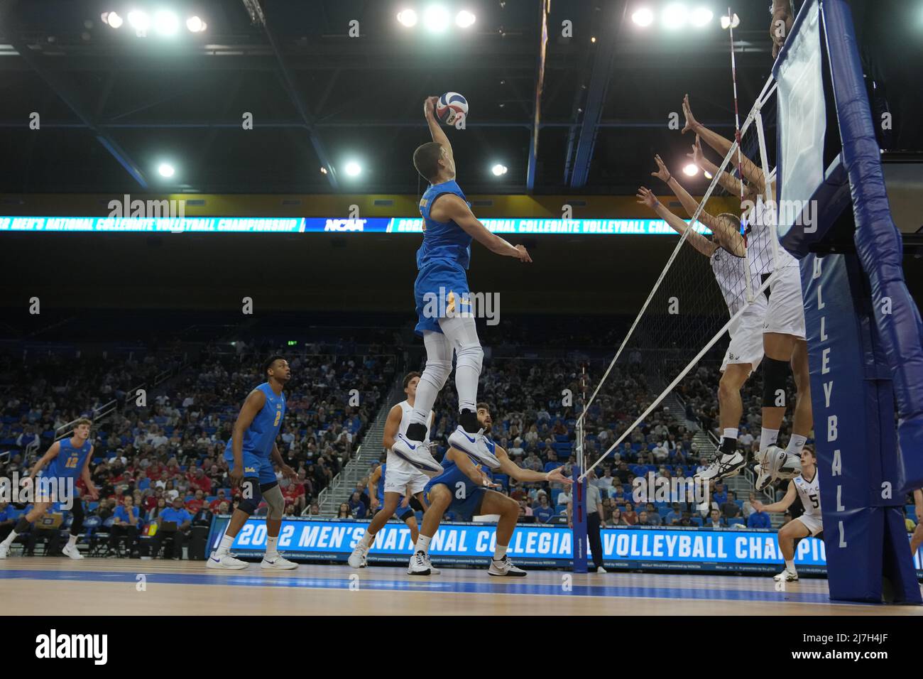 Los Angeles, United States. 05th May, 2022. UCLA Bruins setter Miles Partain (23) hits the ball