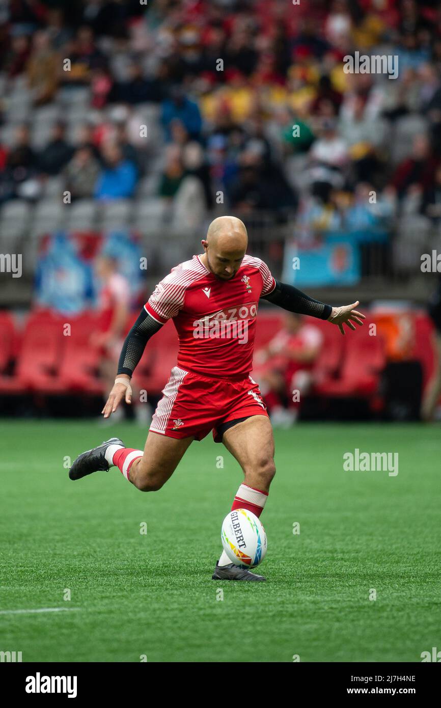 Vancouver, Canada, April 17, 2022: Luke Treharne of Team Wales 7s in action during the match against Team Ireland 7s on Day 2 of the HSBC Canada Sevens at BC Place in Vancouver, Canada. Ireland won the match with the score 14-12. Stock Photo