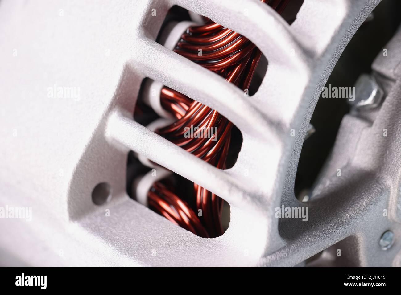 Electric motor stator, electric induction motor under repairing, armature Stock Photo