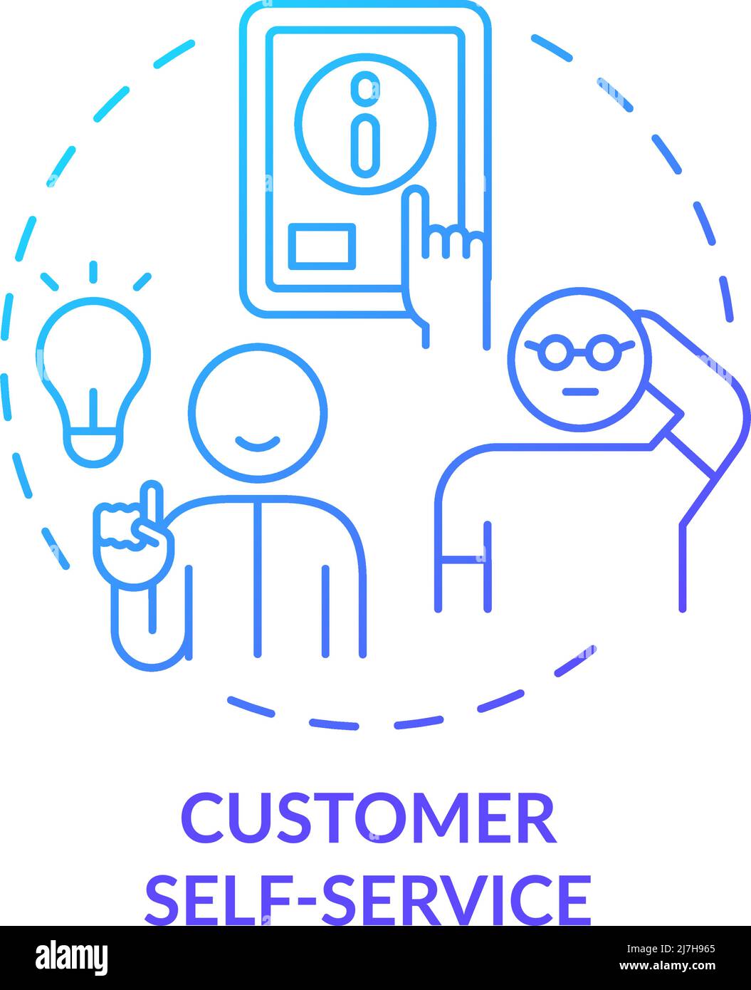 Customer self service blue gradient concept icon Stock Vector