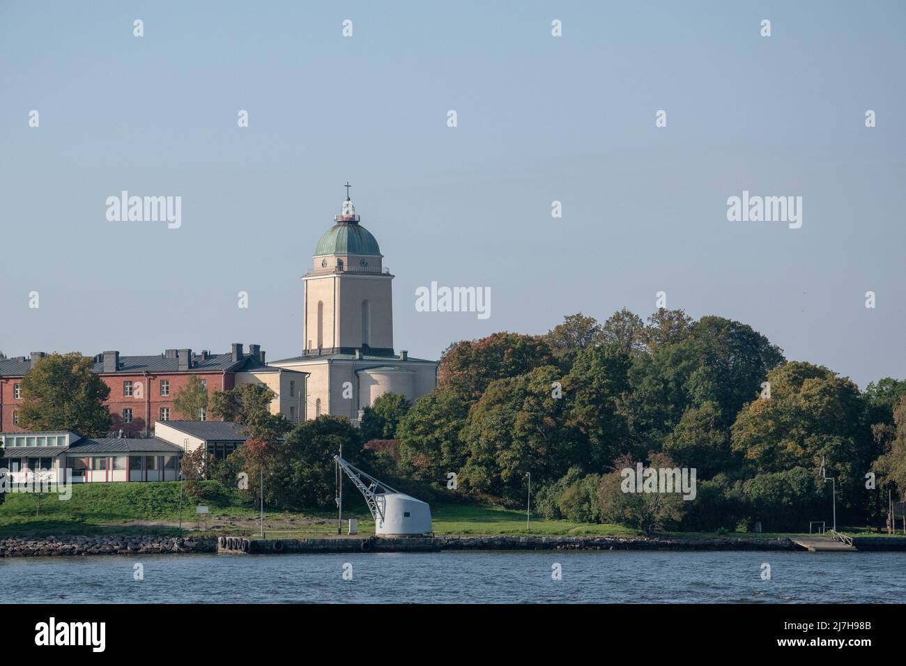 The sea fortress of Suomenlinna is an interconnected island district of Helsinki located in the Gulf of Finland. Stock Photo