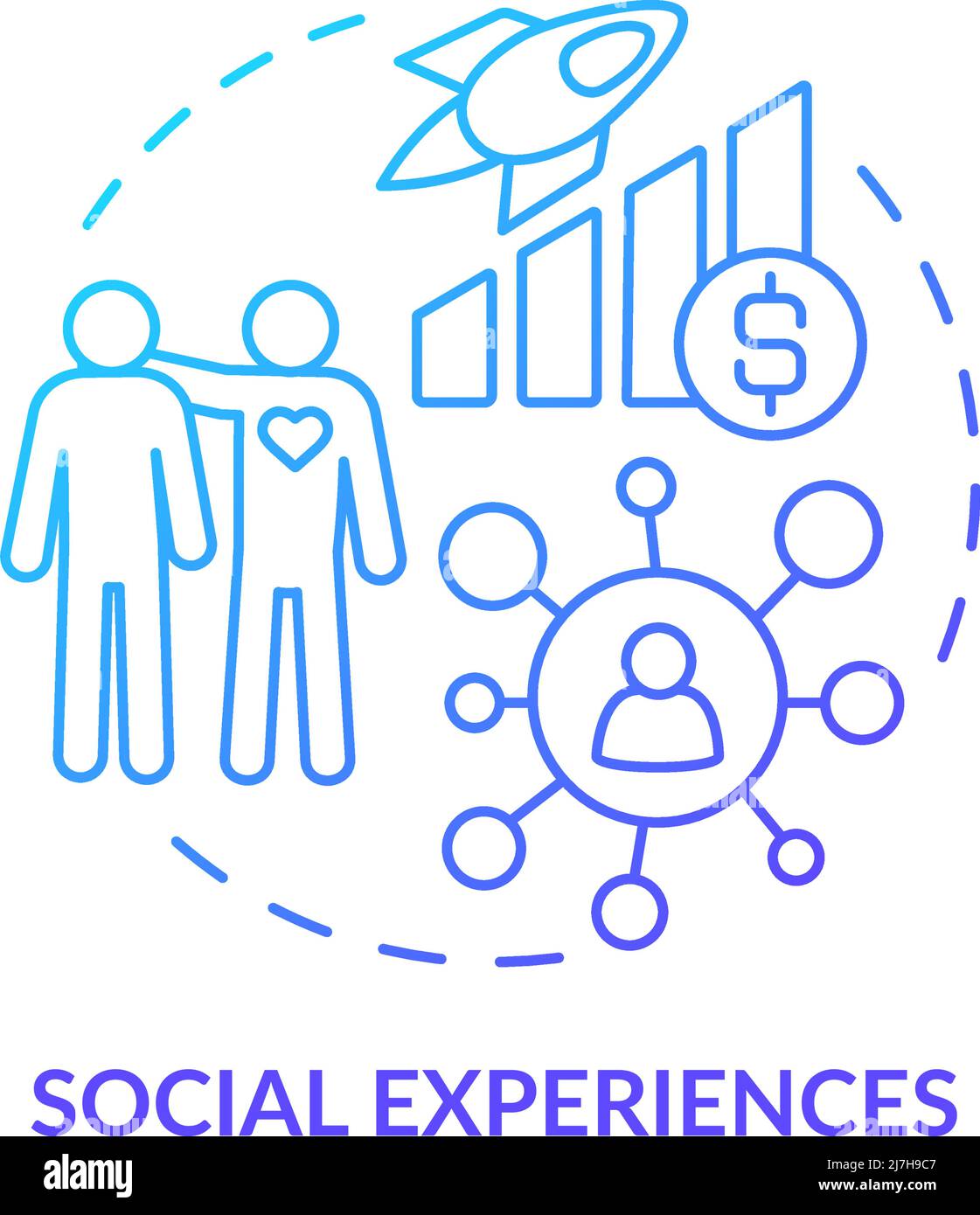 Social experiences blue gradient concept icon Stock Vector Image & Art ...