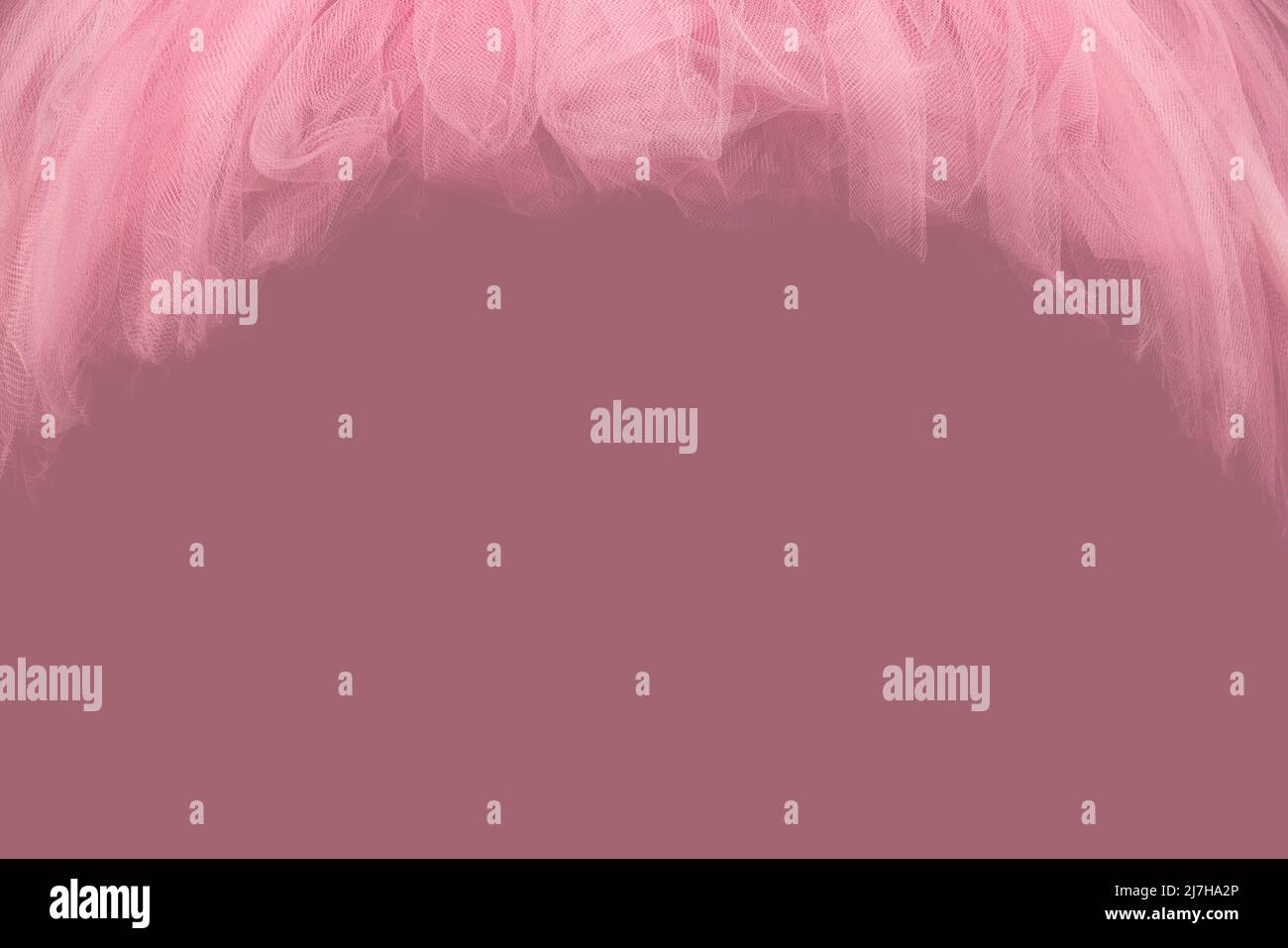 Pink tule tutu fabric used for graphic border frames Stock Photo