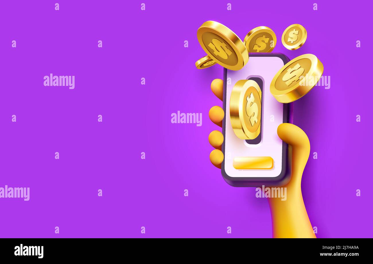 Mobile banking service, financial payment Smartphone mobile screen