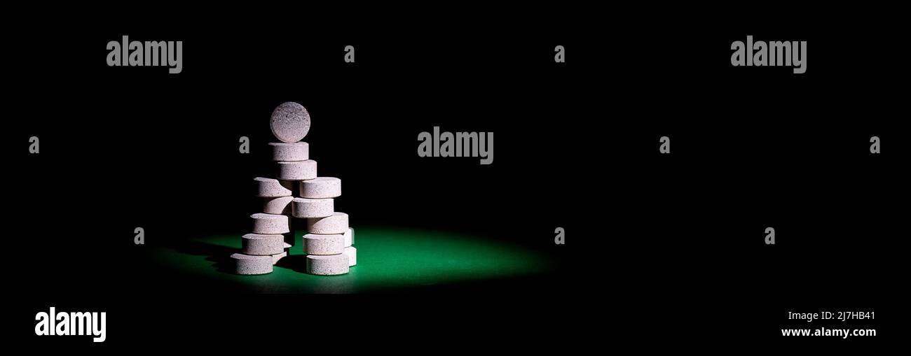 dietary supplements low key copy space banner isometric view. DGL