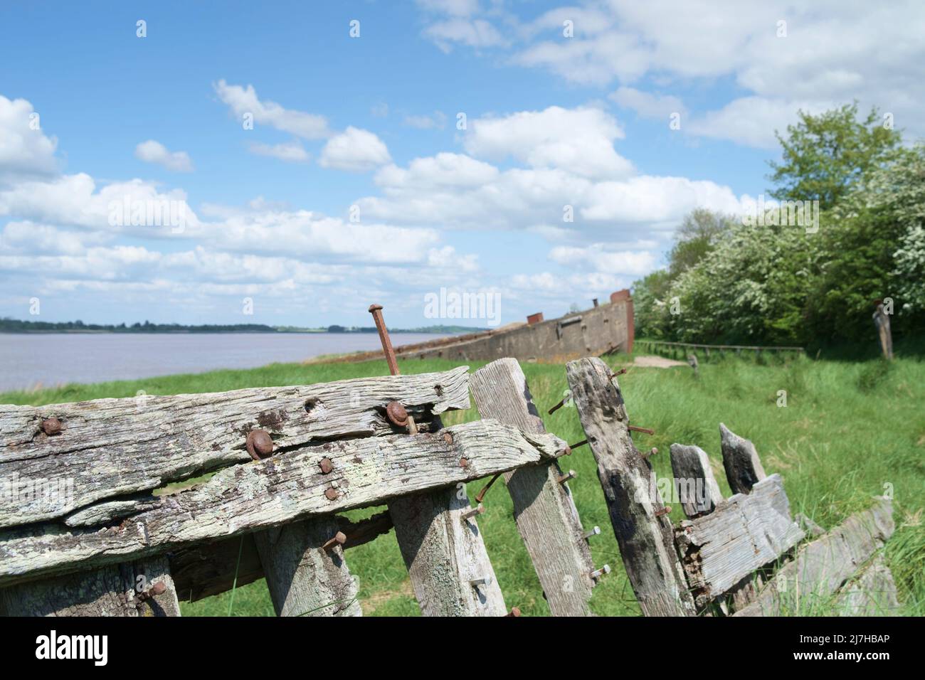 The Hulks and wrecks on the Banks of the river Severn at Purton Glos UK