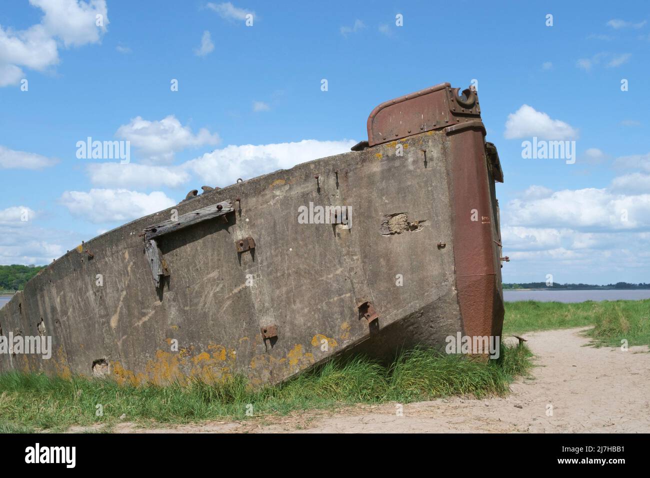 The Hulks and wrecks on the Banks of the river Severn at Purton Glos UK Stock Photo