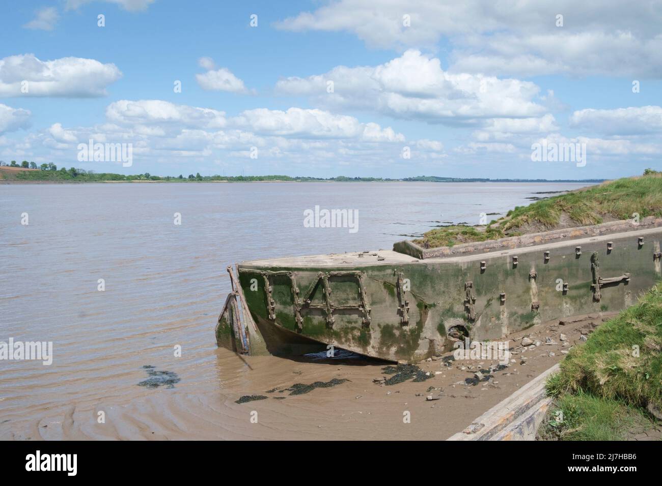 The Hulks and wrecks on the Banks of the river Severn at Purton Glos UK