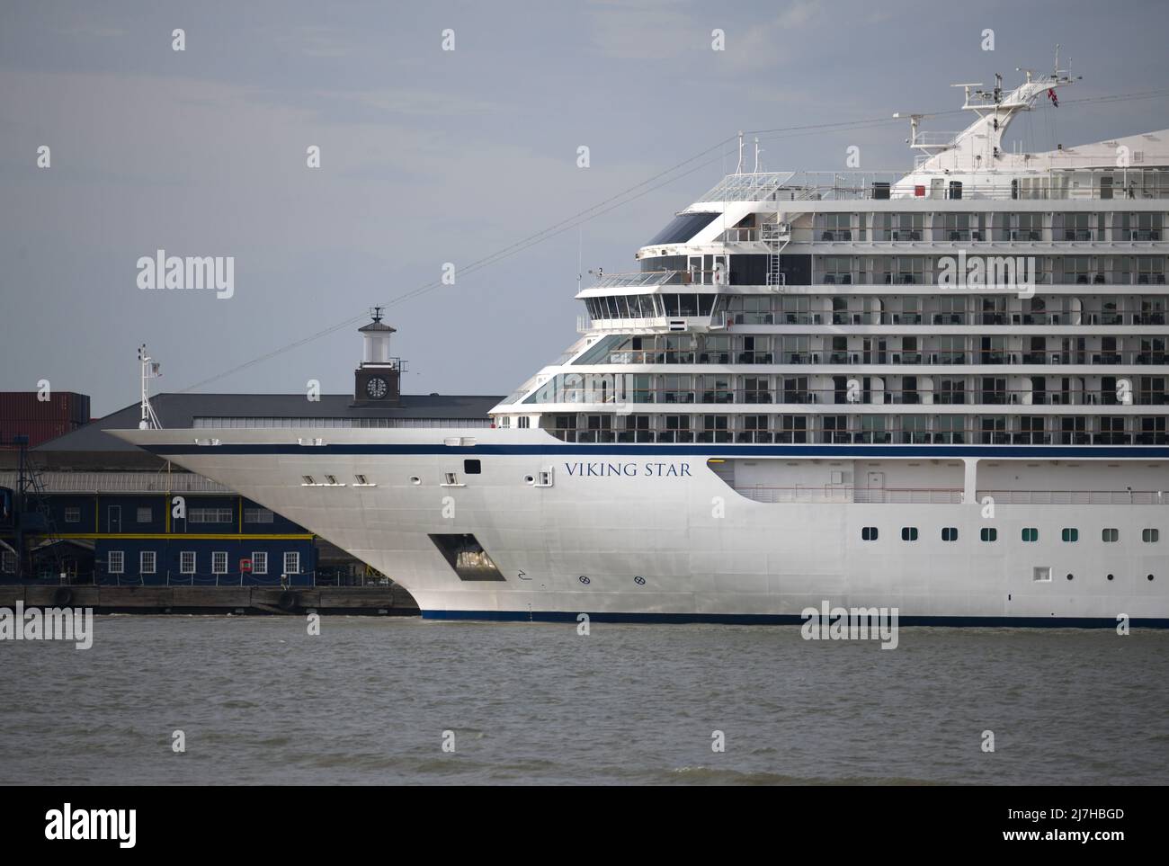 09/05/2022 Tilbury UK Luxury cruise ship Viking Star sailed from London