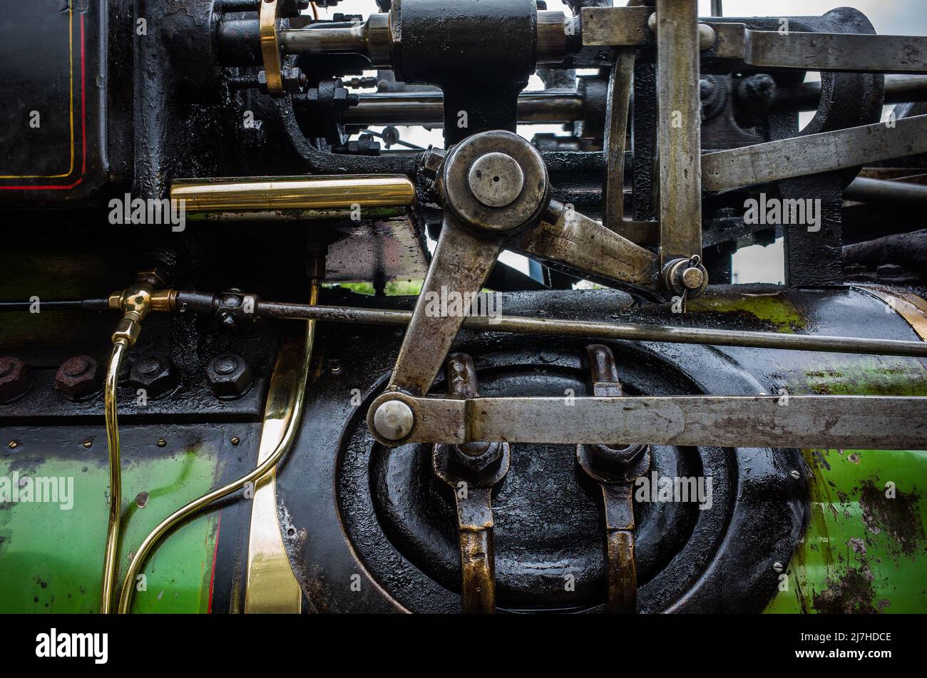 Detail of a steam traction engine's mechanical workings. Stock Photo
