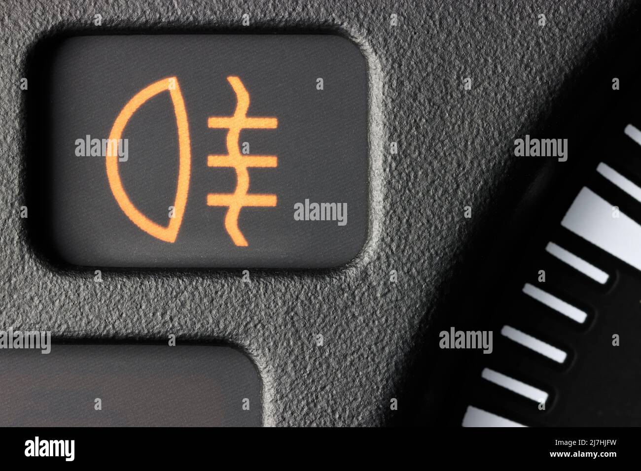 rear fog light control light in car dashboard Stock Photo