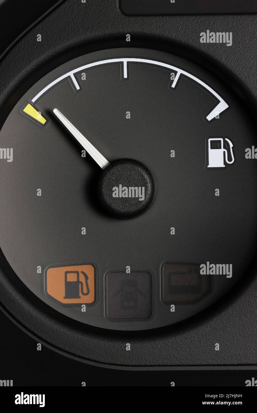 fuel gauge in car dashboard empty Stock Photo Alamy