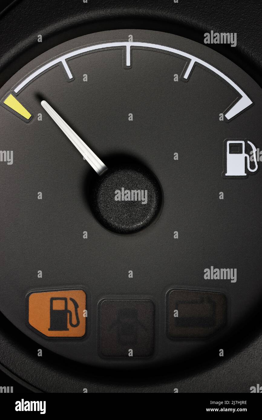 fuel gauge in car dashboard empty Stock Photo Alamy