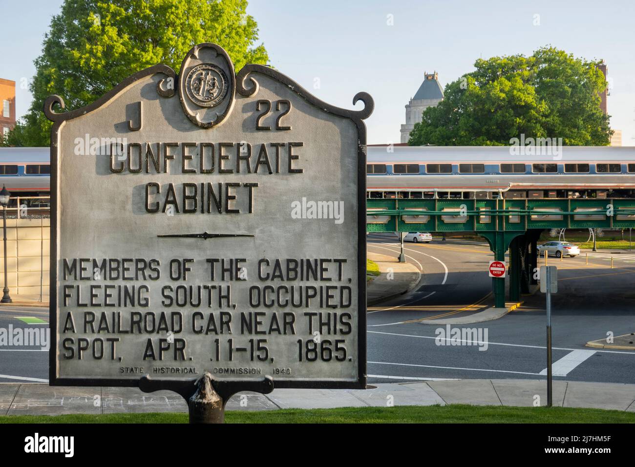 Confederate Cabinet marker in Greensboro NC Stock Photo