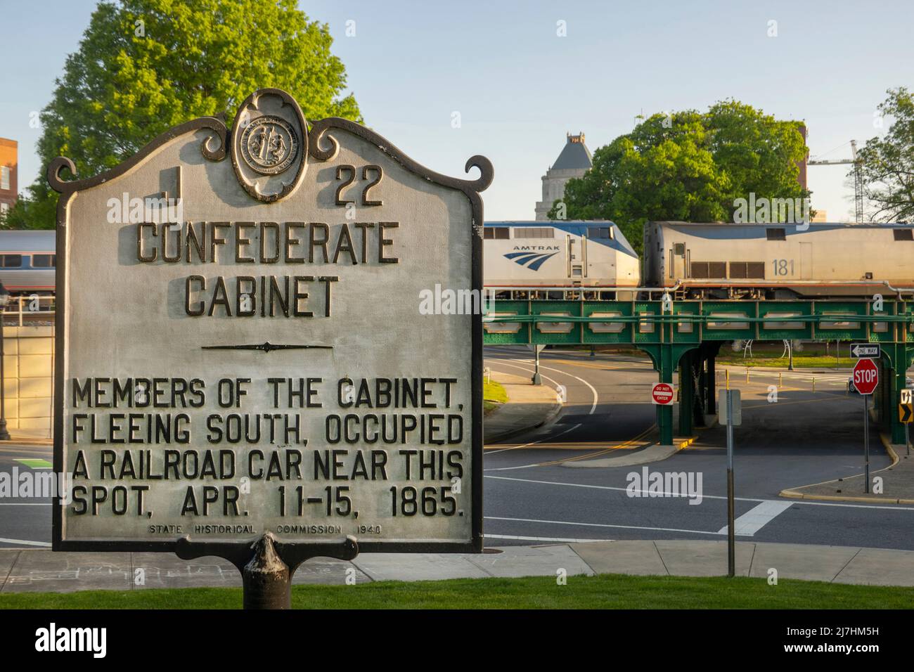 Confederate Cabinet marker in Greensboro NC Stock Photo