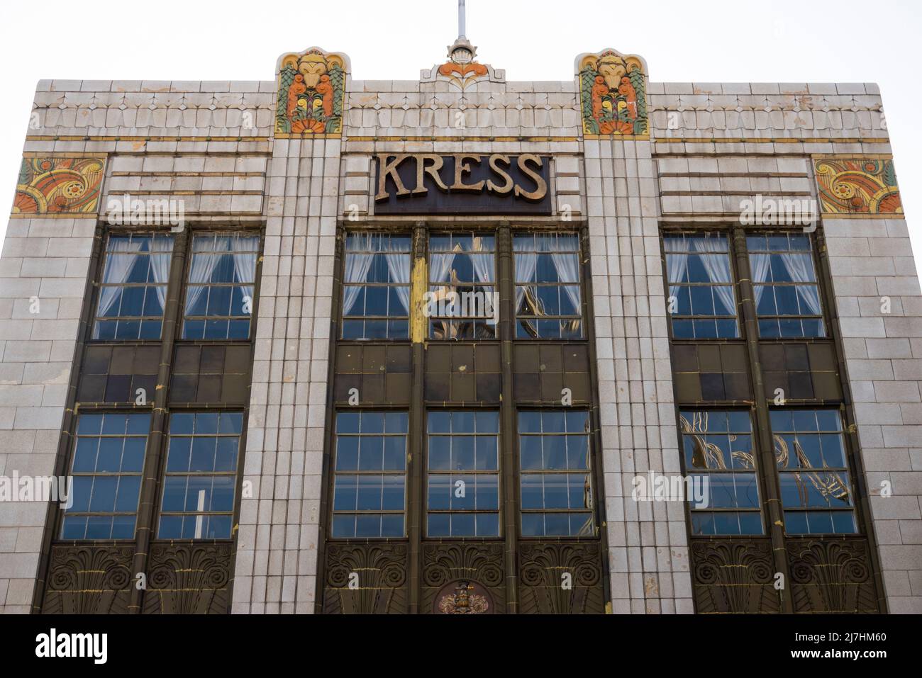 S H Kress and company five and dime retail department store facade in Greensboro NC Stock Photo