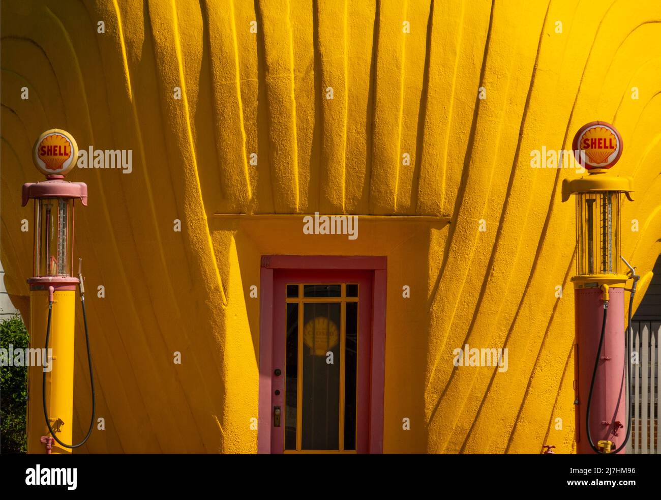 Vintage seashell gas station in Winston Salem North Carolina Stock