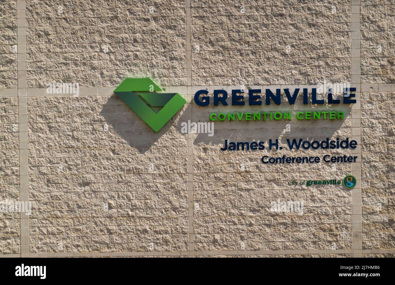 Greenville convention center sign in Greenville SC Stock Photo - Alamy