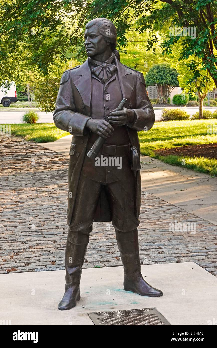 Nathanael Greene statue in front of the Upcountry History Museum at the Heritage Green cultural complex in Greenville South Carolina Stock Photo