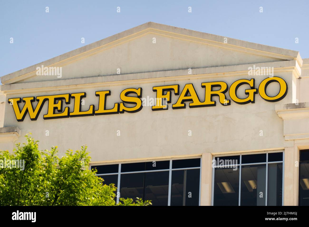 Wells Fargo Bank in downtown Greenville SC Stock Photo