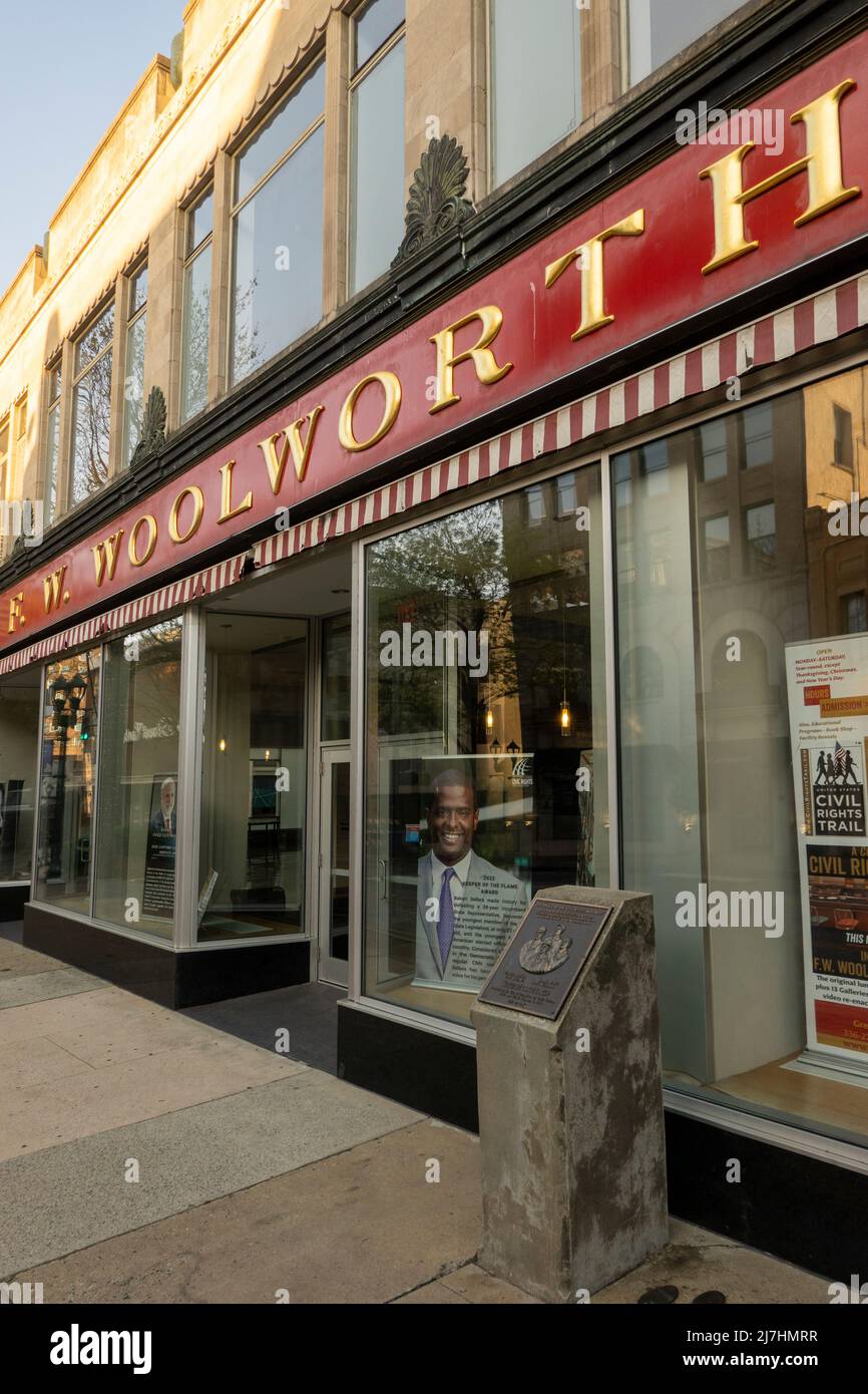 International Civil Rights Center and Museum in the Woolworth company building Greensboro North Carolina Stock Photo