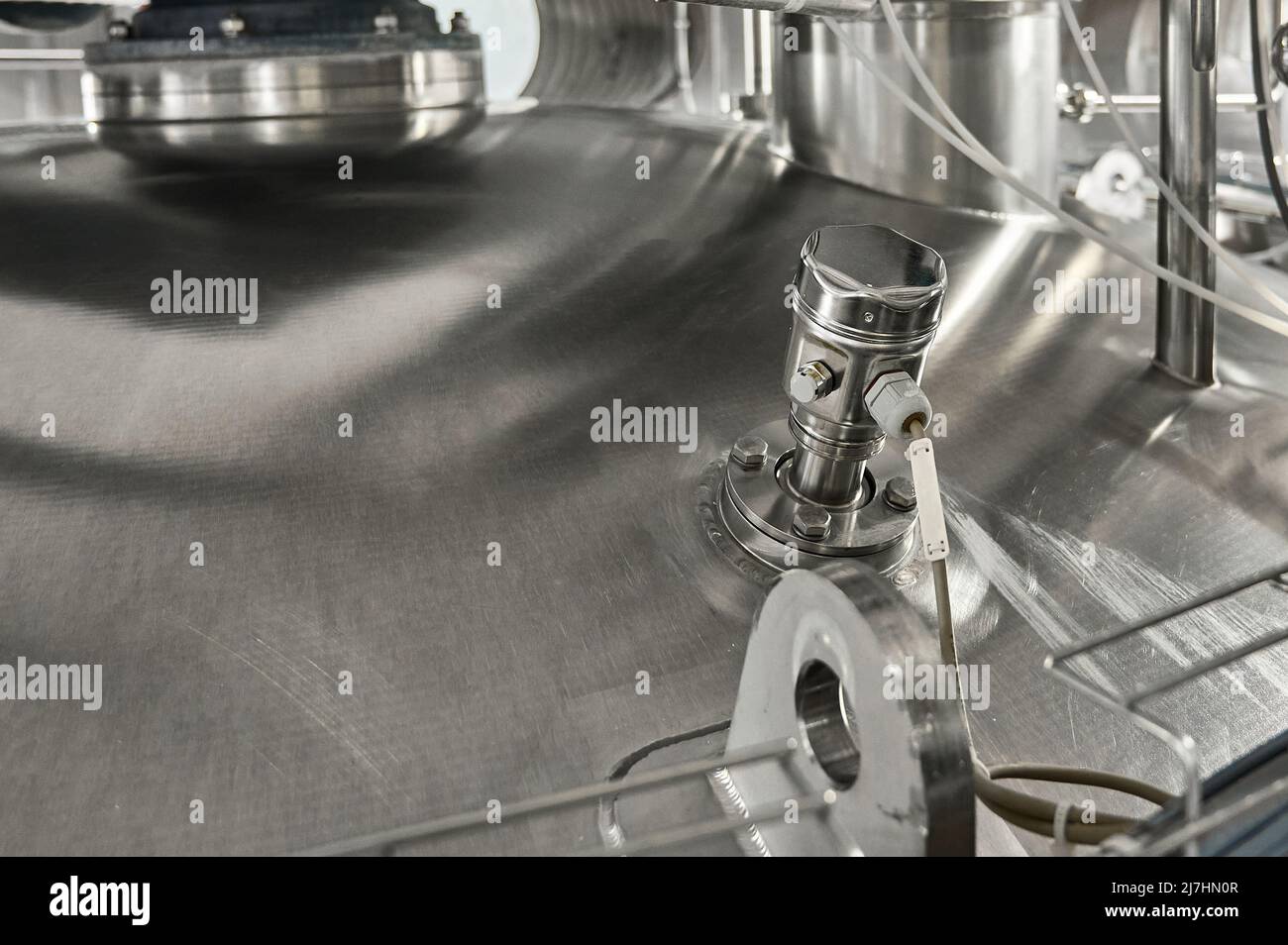 Reservoir in of heattreated milk products plant Stock Photo