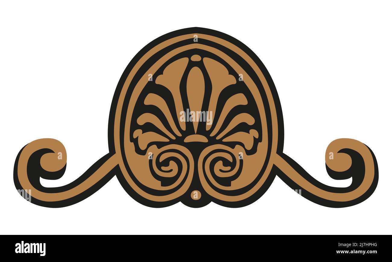 Greek decorative element flower Lotus, greek shape Stock Vector Image