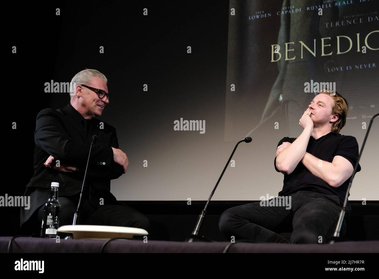 London, UK. 09th May, 2022. UK. Monday, May. 9, 2022. Mark Kermode and Jack Lowden on stage at Mark Kermode in 3D at the BFI Southbank. Picture by Credit: Julie Edwards/Alamy Live News Stock Photo