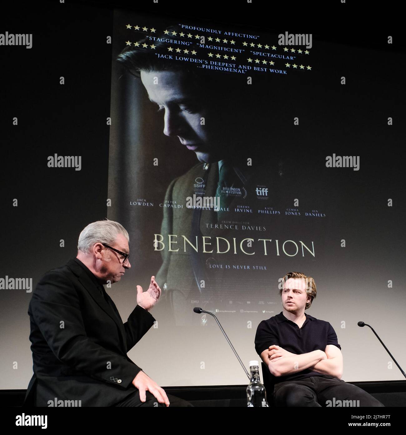 London, UK. 09th May, 2022. UK. Monday, May. 9, 2022. Mark Kermode and Jack Lowden on stage at Mark Kermode in 3D at the BFI Southbank. Picture by Credit: Julie Edwards/Alamy Live News Stock Photo