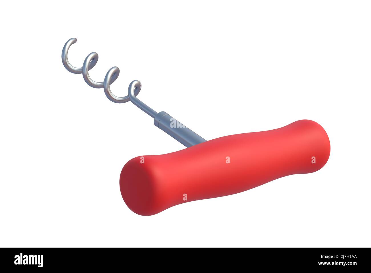Corkscrew for wine bottle isolated on white background. 3d render Stock ...