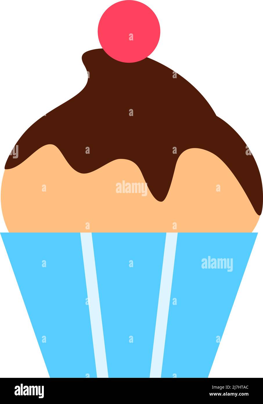 Cupcake flat icon isolated on white background. Stock Vector