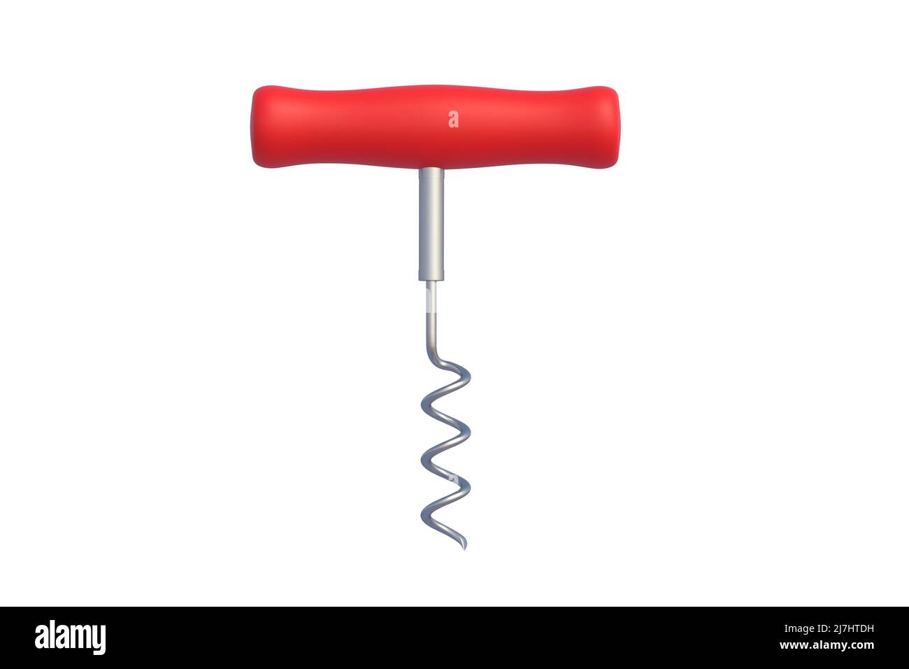 Corkscrew for wine bottle isolated on white background. 3d render Stock ...