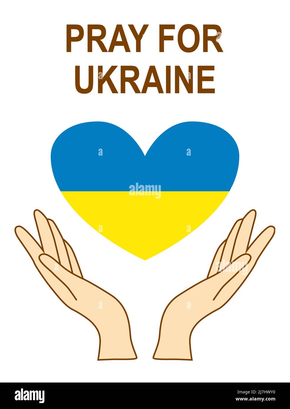 Help Ukraine Sign Help Ukraine. Hands Ukrainian national colors. Anti-war creative ...