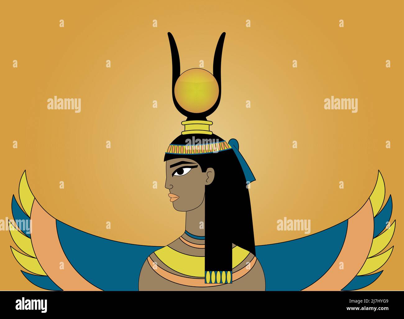 Isis. The Egyptian goddess of life, death, magic Stock Vector