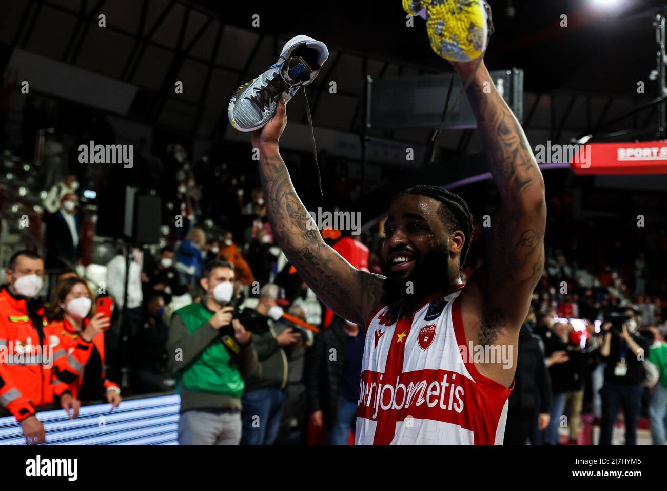 Varese, Italy. 08th May, 2022. Marcus Keene 45 of Pallacanestro Varese