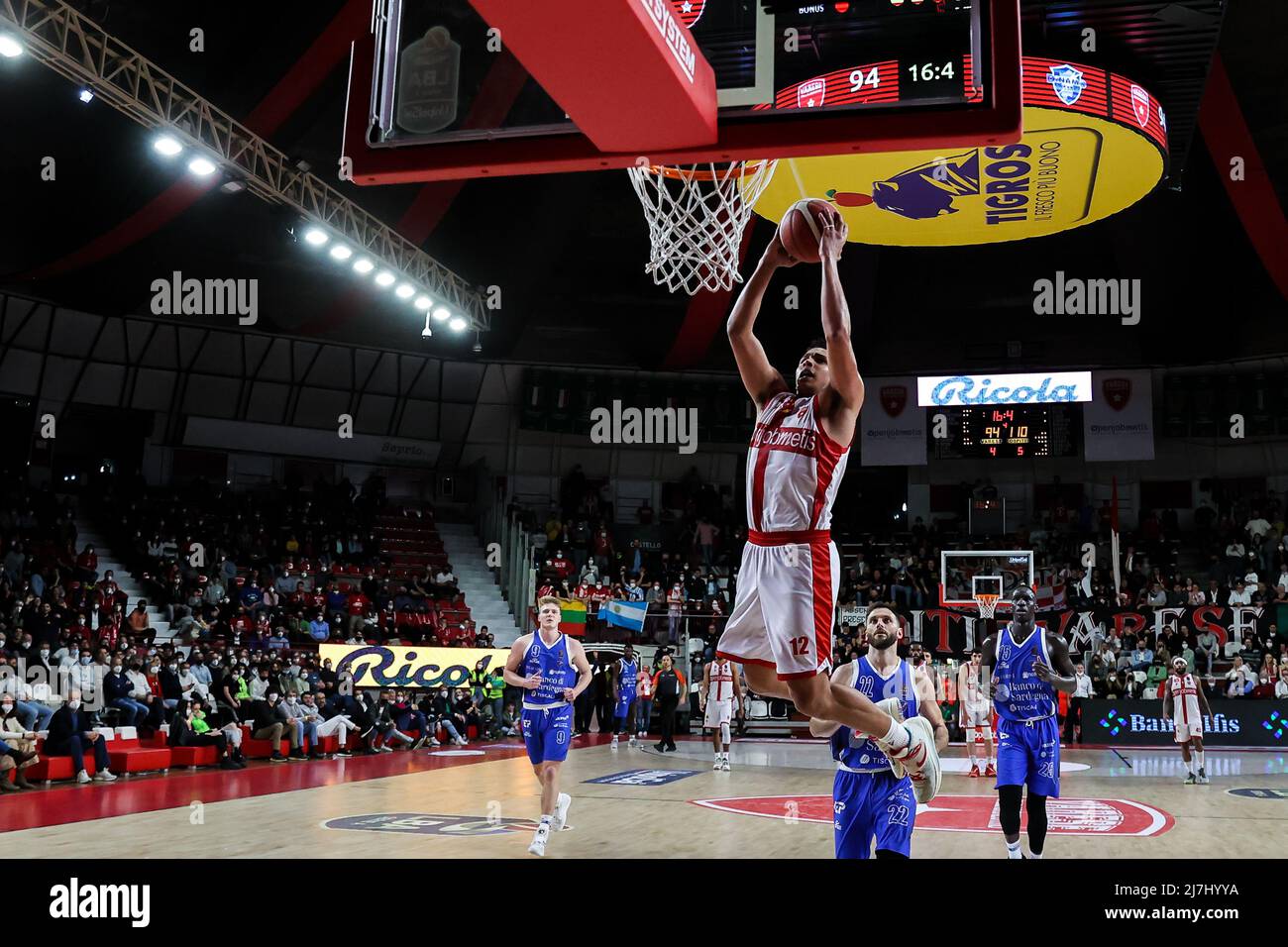 Varese, Italy. 08th May, 2022. Justin Reyes 12 of Pallacanestro Varese