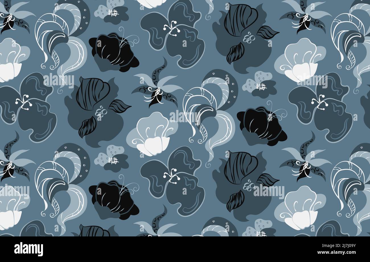 Beautiful delicate pattern with different flowers  Stock Vector