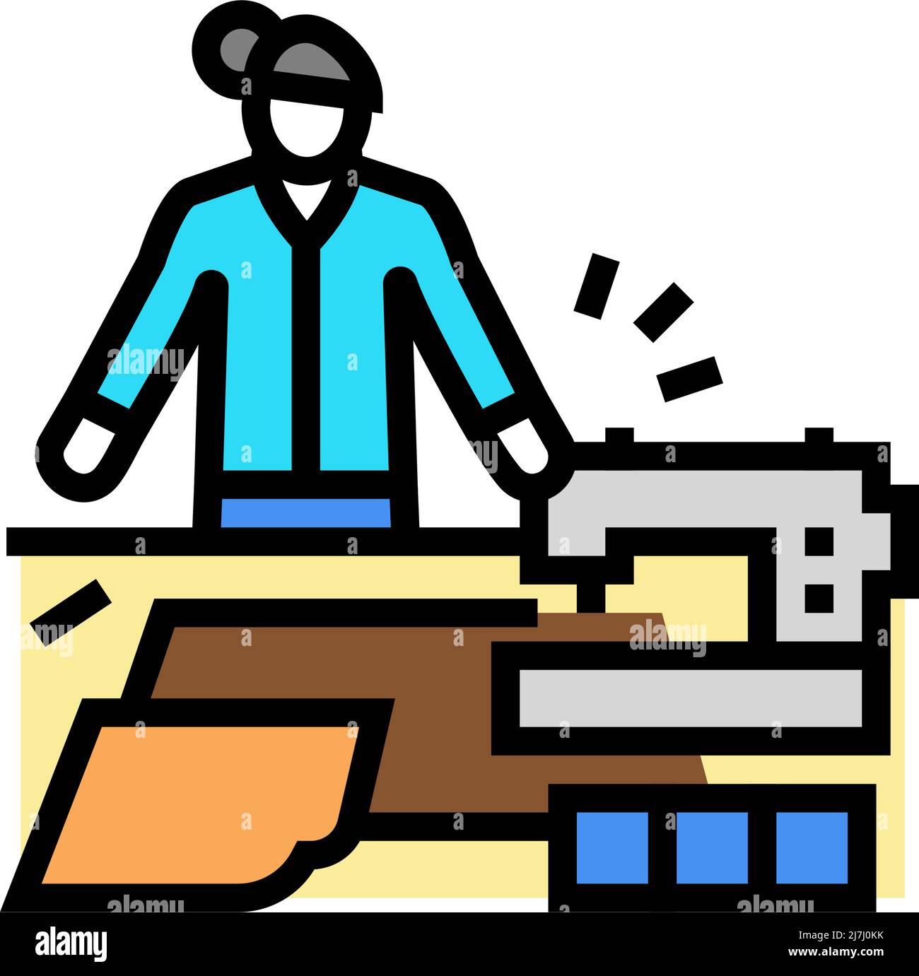 sew craft occupation color icon vector illustration Stock Vector Image ...