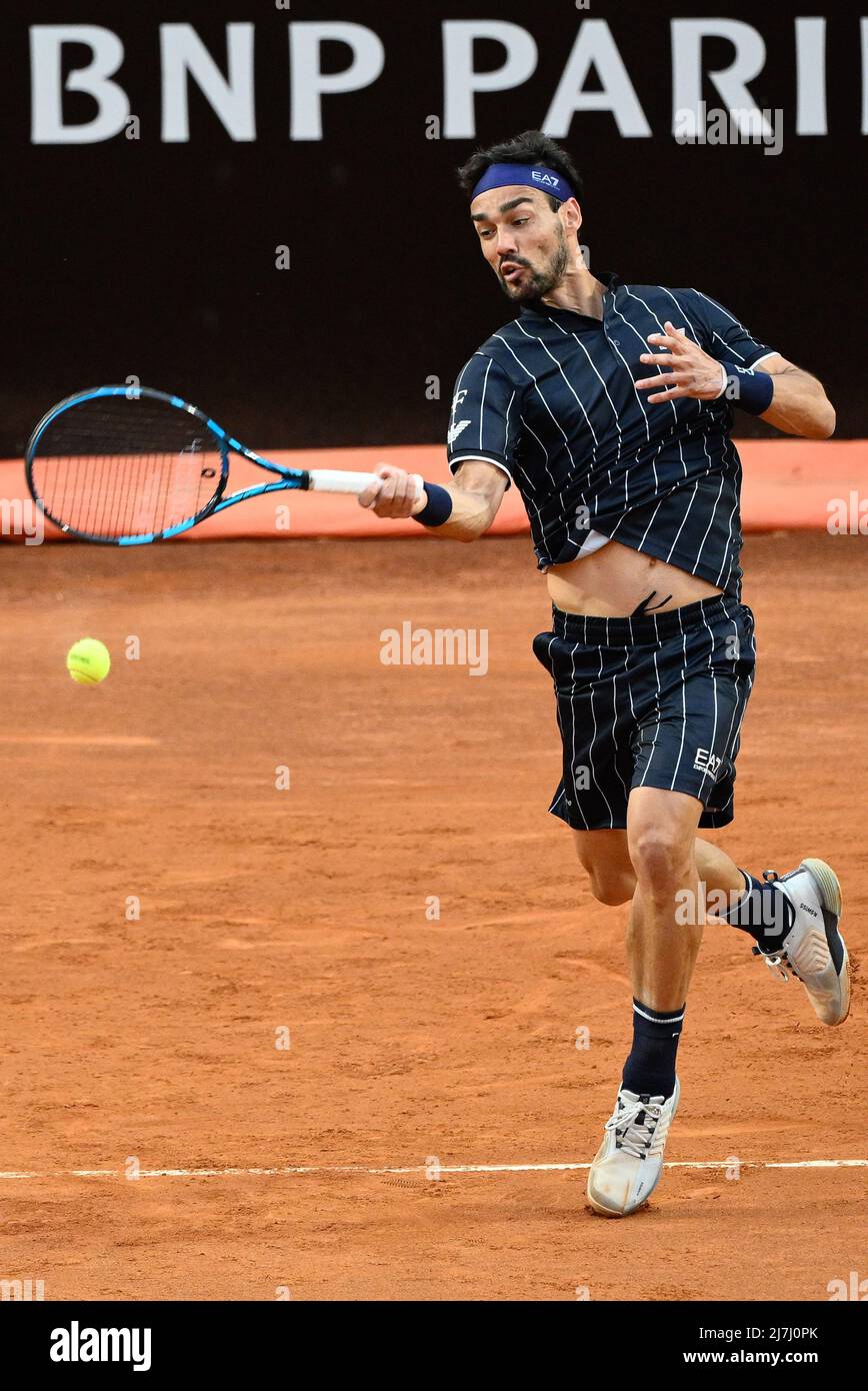 May 9, 2022, Rome, Italy: Fabio Fognini (ITA) during the first round  against Dominic Thiem (AUT) of the ATP Master 1000 Internazionali BNL  D'Italia tournament at Foro Italico on May 9, 2022. (