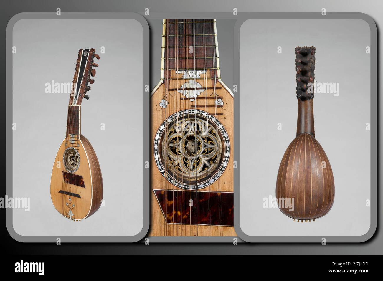 Genoese mandola or mandolin dated around 1700 Stock Photo
