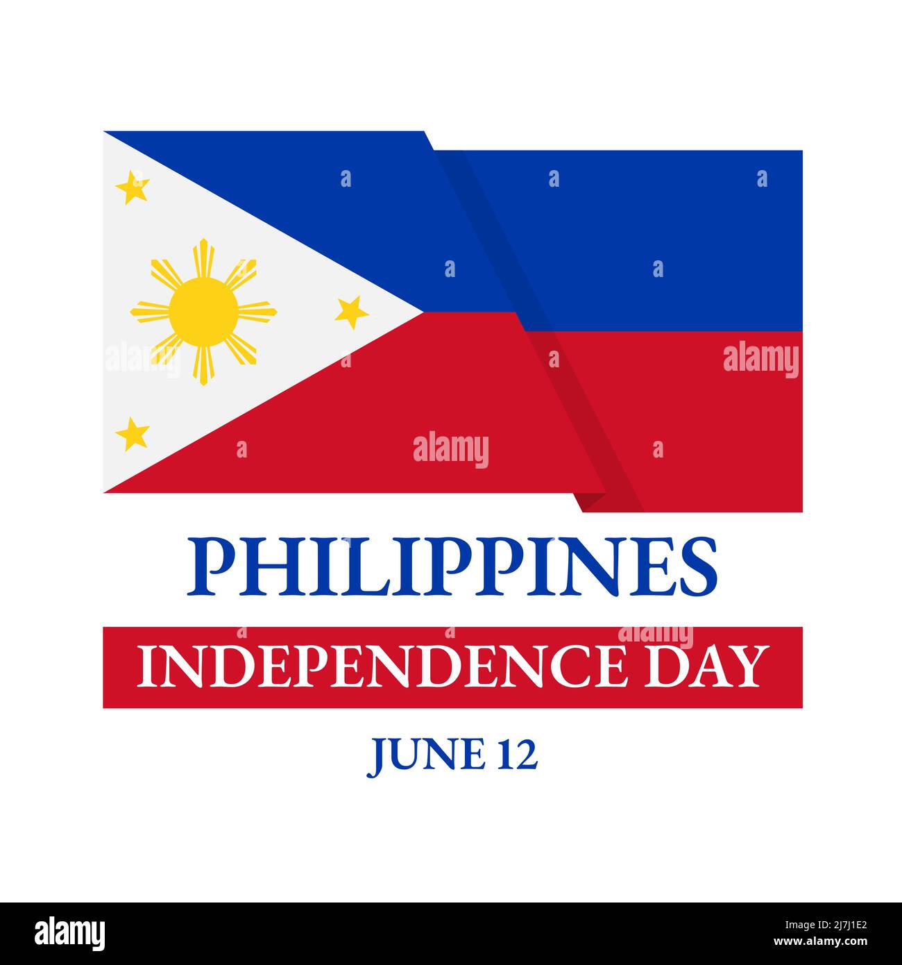 Philippines Independence Day typography poster with flag. National