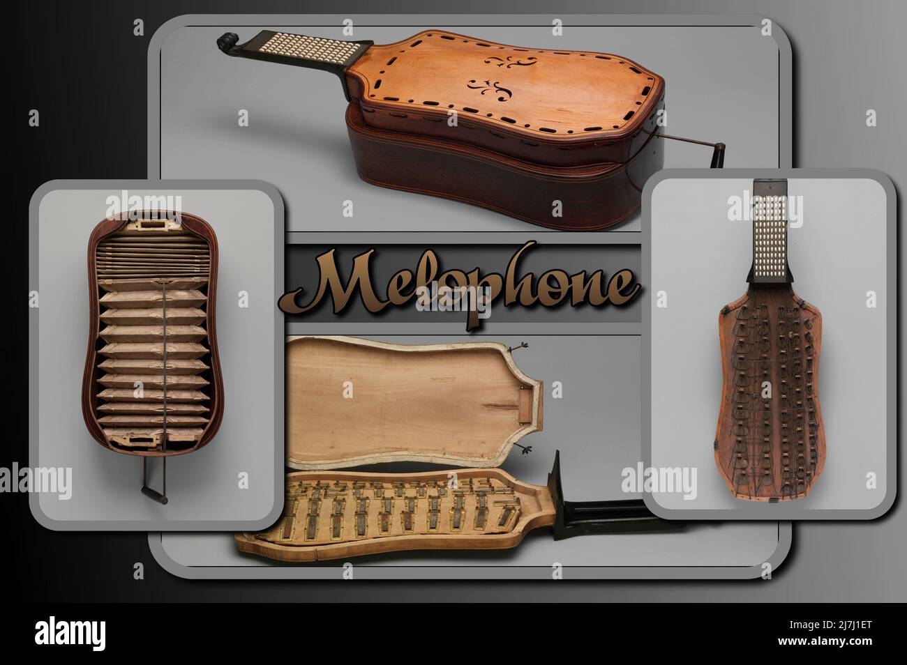 The melophone is a free-reed instrument related to accordions, concertinas, reed organs, and harmonicas. Stock Photo