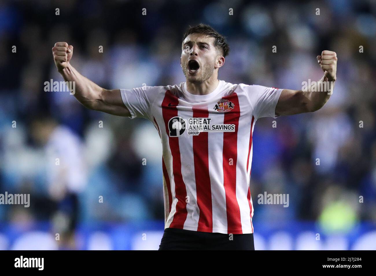 Sheffield, England, 9th May 2022.  Lynden Gooch of Sunderland celebrates after the Sky Bet League 1 match at Hillsborough, Sheffield. Picture credit should read: Isaac Parkin / Sportimage Stock Photo