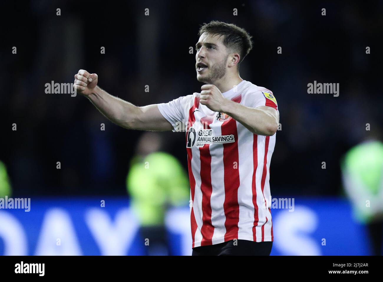 Sheffield, England, 9th May 2022.  Lynden Gooch of Sunderland celebrates after the Sky Bet League 1 match at Hillsborough, Sheffield. Picture credit should read: Isaac Parkin / Sportimage Stock Photo