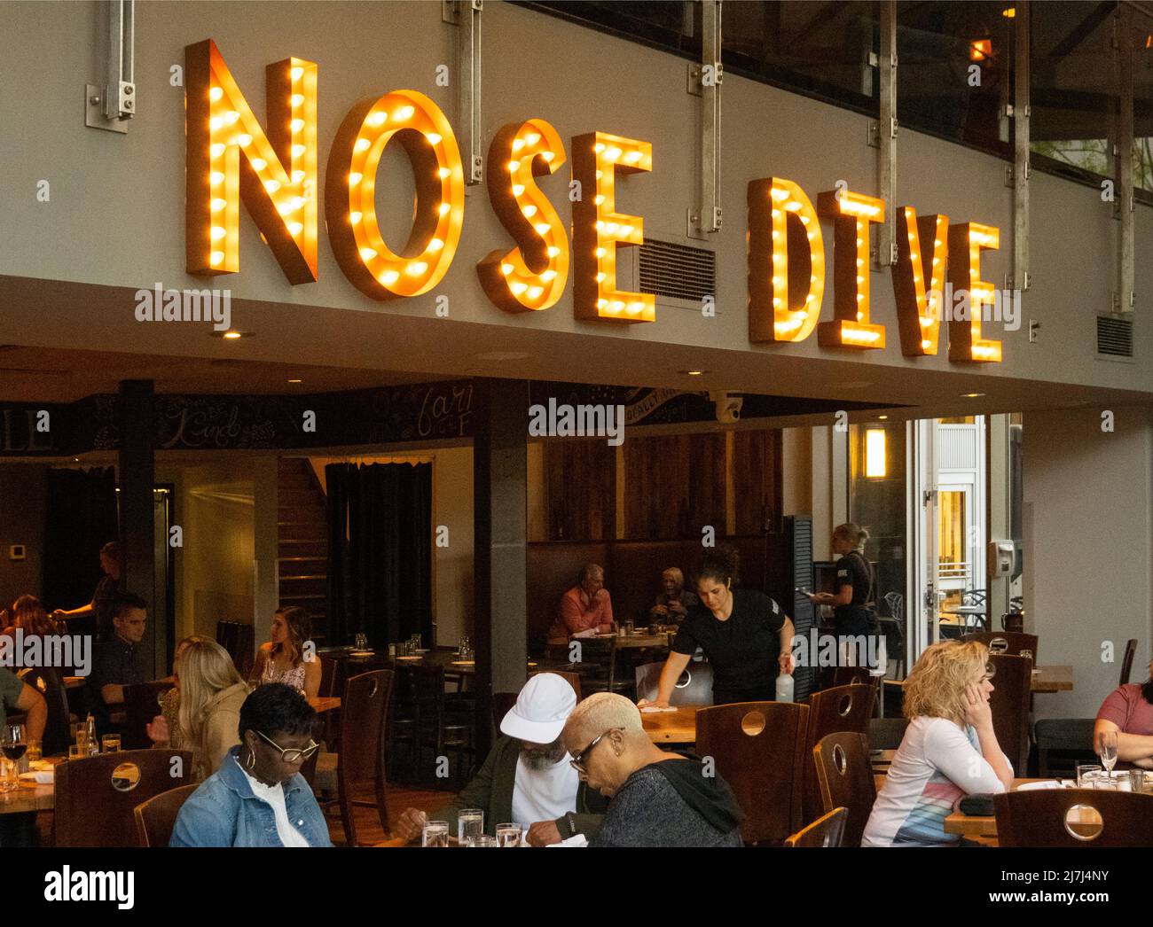 Nose Dive restaurant in downtown Greenville SC Stock Photo