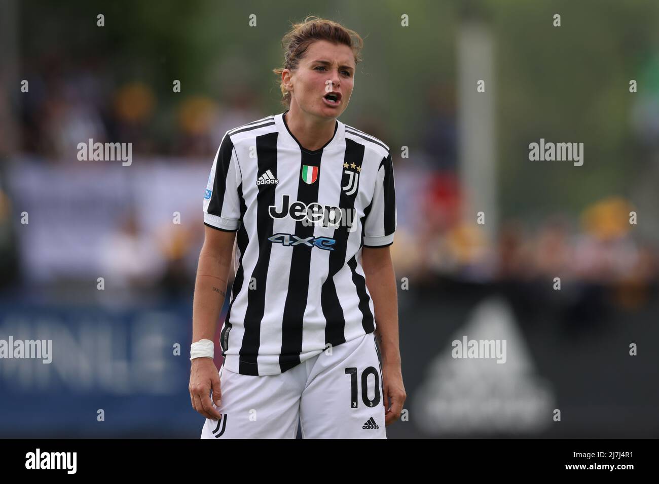 Vinovo, Italy, 7th May 2022. Cristiana Girelli of Juventus reacts during the Serie A Femminile match at the Juventus Center, Vinovo. Picture credit should read: Jonathan Moscrop / Sportimage Stock Photo