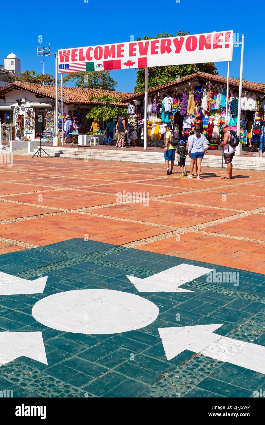 Craft market, Cruise ship terminal, Puerto Vallarta, Jalisco, Mexico ...